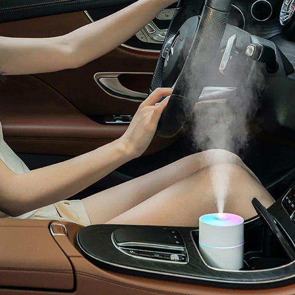 Experience Refreshing Atmosphere: 1200mAh Wireless Rechargeable Air Humidifier with Gradient-Colored LED Lights