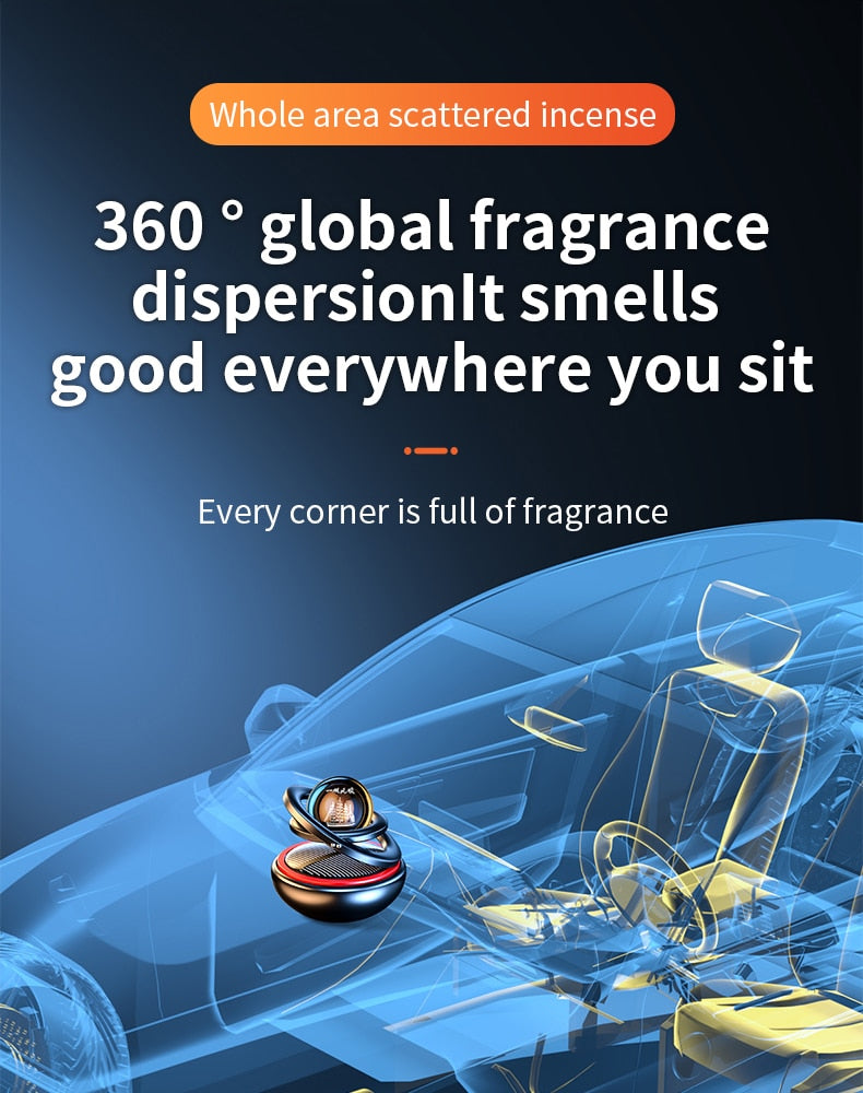 Car Air Freshener Solar Rotating Perfume Diffuser