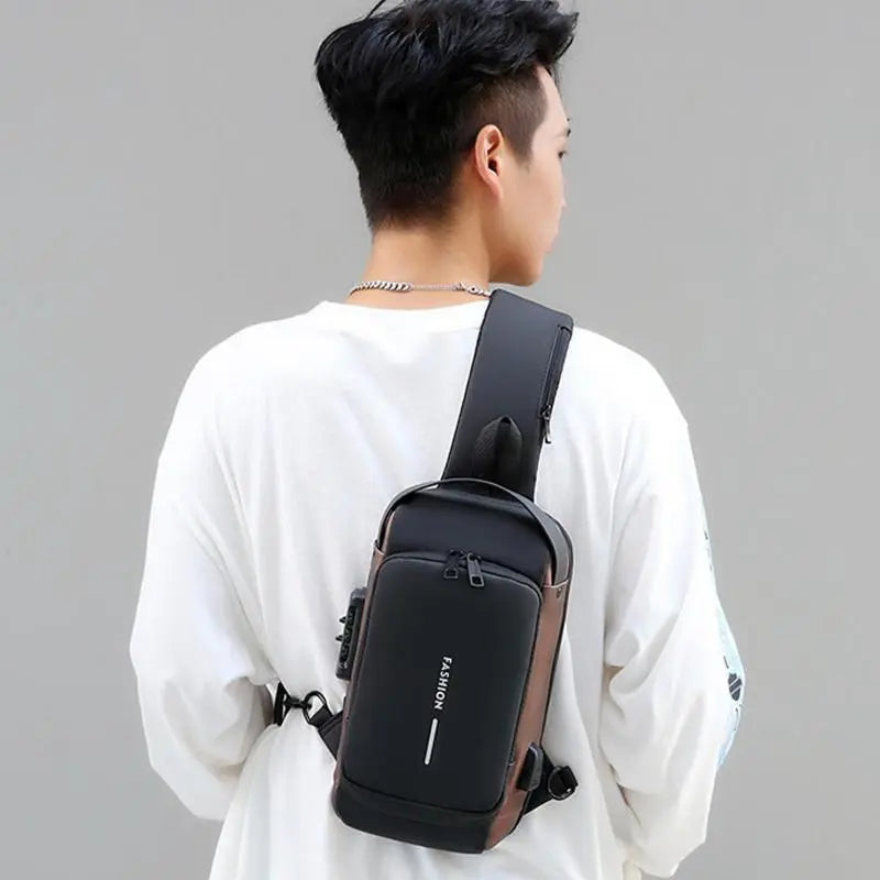 Men's Multifunction Anti-theft USB Shoulder Bag