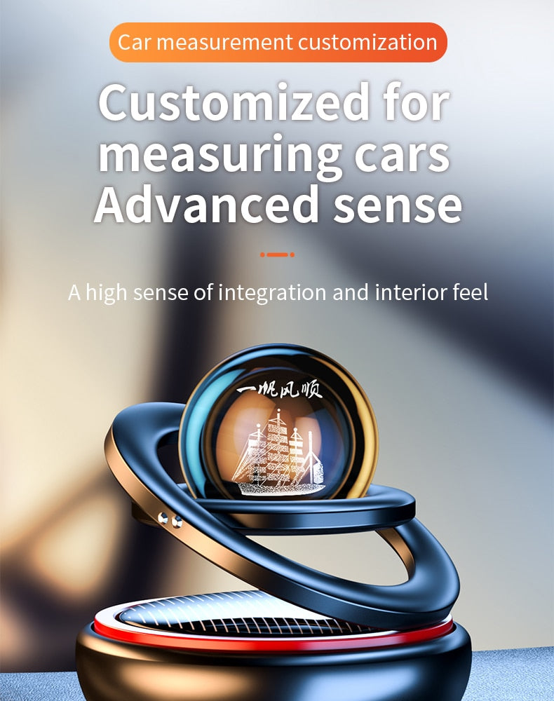 Car Air Freshener Solar Rotating Perfume Diffuser