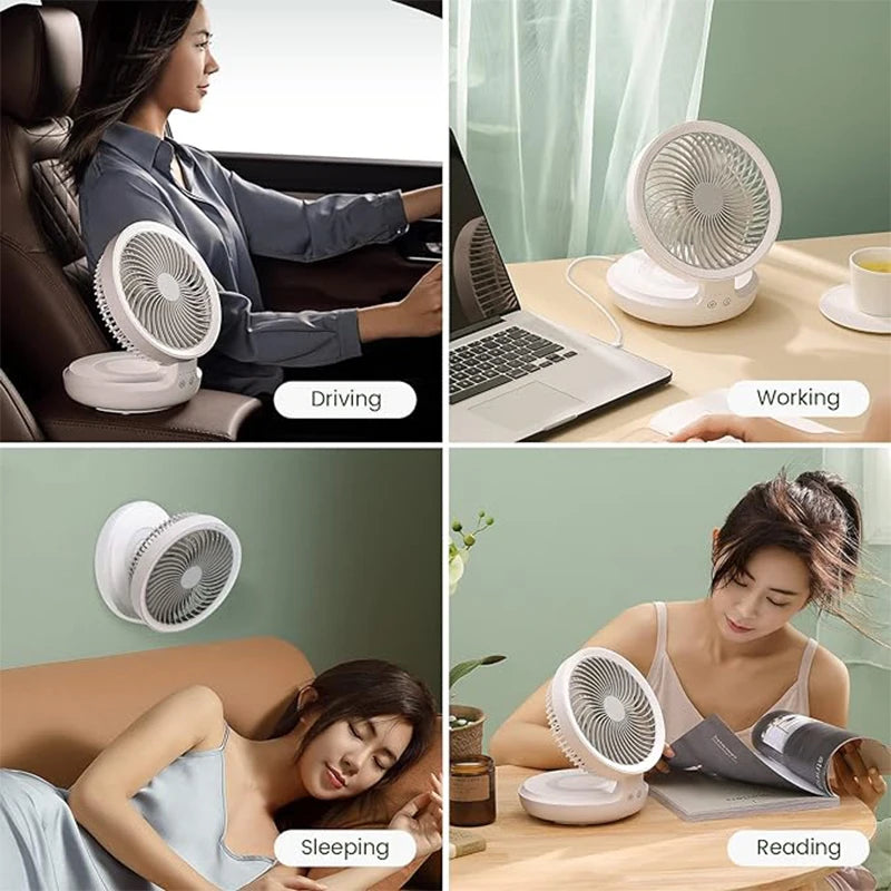 BreezeLite USB Charging Table Fan - Portable, Quiet, and Powerful