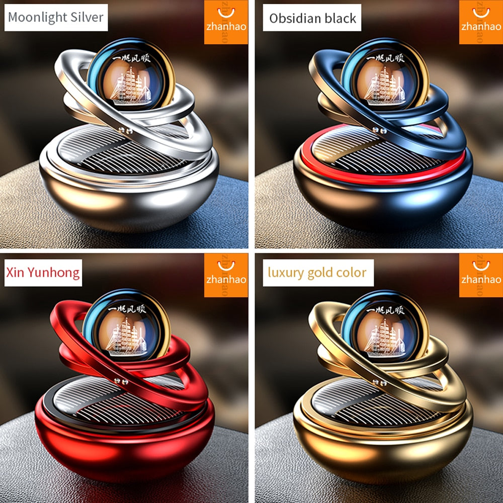 Car Air Freshener Solar Rotating Perfume Diffuser