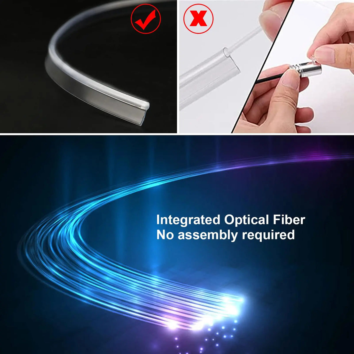 Illuminate Your Ride: LED Car Ambient Strip Light Fiber Kit with App Remote Control