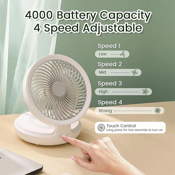 BreezeLite USB Charging Table Fan - Portable, Quiet, and Powerful