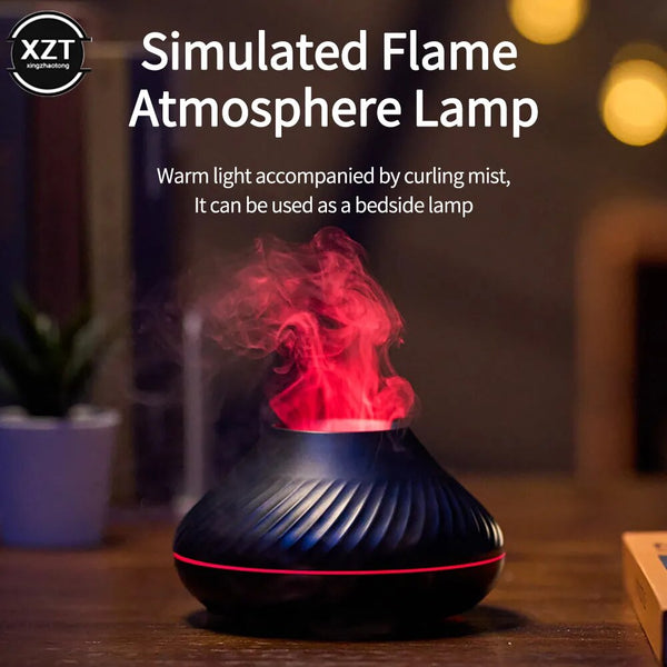 Flame Aroma Diffuser - Humidifier with Color Night Light