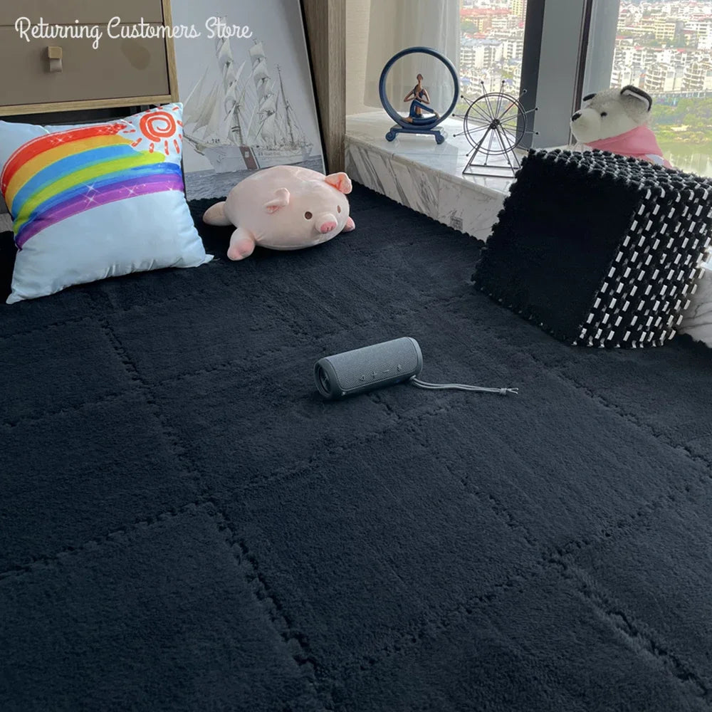30x30CM Soft Plush Rug Play Mat Puzzle – Comfort, Style, and Fun for Any Space!